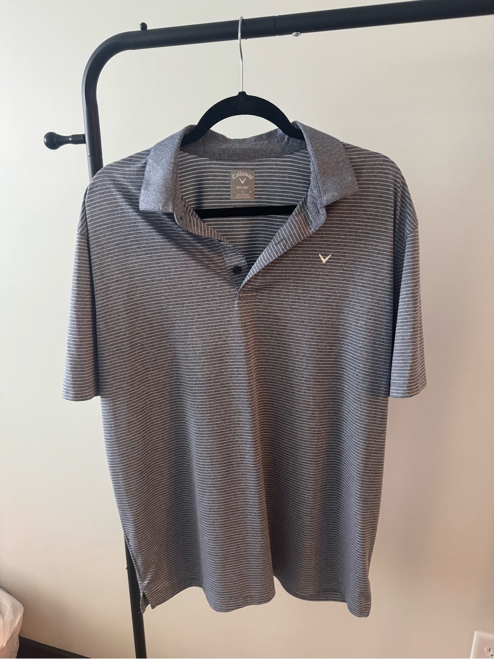 Callaway Men's Heather Gray Striped Performance Polo